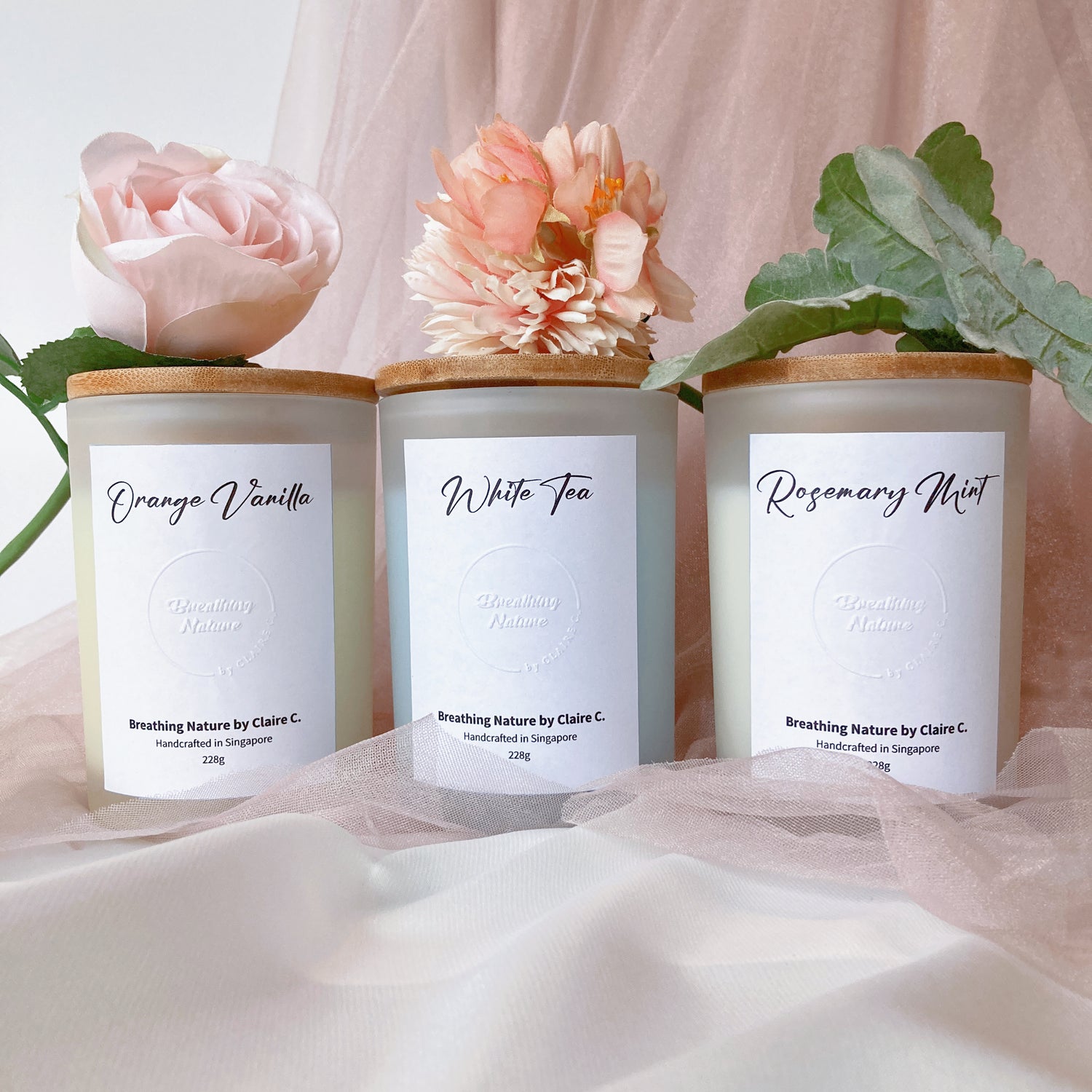 Breathing Nature Harmony & Balance Collection Essential Oils Crystal Candles